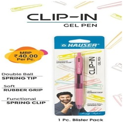 Hauser CLIP-IN Retractable GEL PEN - Blue Ink